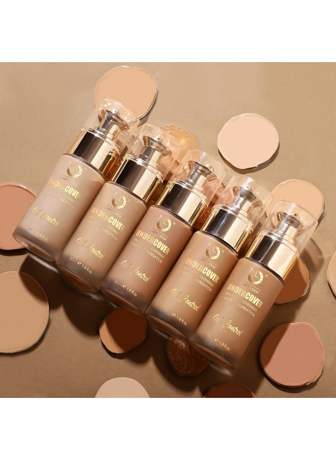 matt look Undercover 24H Full Coverage Matte Foundation | Weight Less Formula| Water Proof | Oil Control | Hides Blemishes And Pores | Gives Smooth Finish On Face | Easily Blendable And Buildable Formula| 30 Ml - Natural  - Image 2