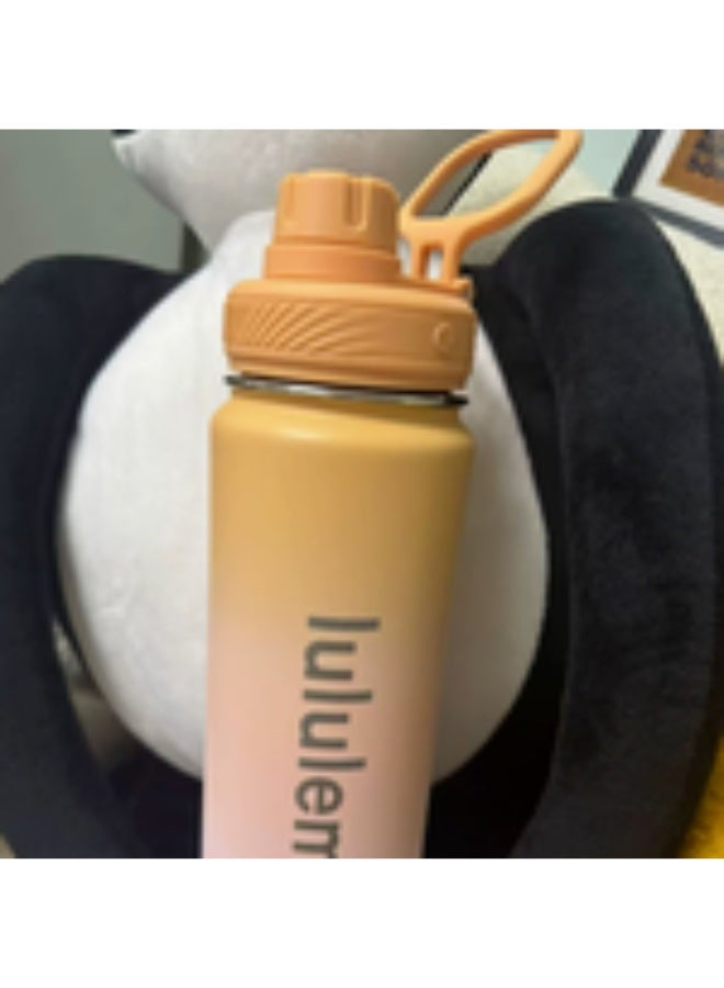 العودة إلى الحياة الرياضة زجاجة المياه 710ml مزدوجة الجدار الفولاذ المقاوم للصدأ الفراغ معزول Tumbler مقاوم للتسرب المحمولة الصالة الرياضية اليوغا ترموس قنينة