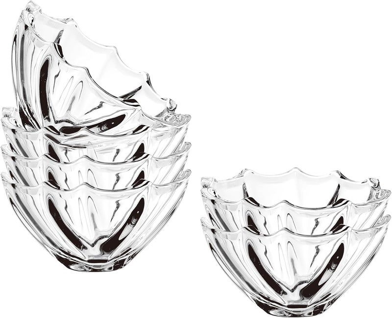 Mevanta Premium Glass Serving Bowl, Desserts, Sweets, Snacks, Fruits, Cereals, Vegetable, 5 inch Food Bowl for Restaurants, Modular Kitchen, Gifts & Special Events - Set of 6 (Round - 05) - Image 1