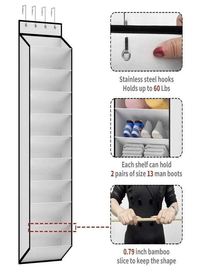 KEEPJOY 10 Tiers White Over Door Shoe Organizer Storage, Hanging Shoe Holder for Door with Large Deep Pockets, Fit 20-30 Pairs Shoe Rack for Sneakers, Boots (White) - Image 5