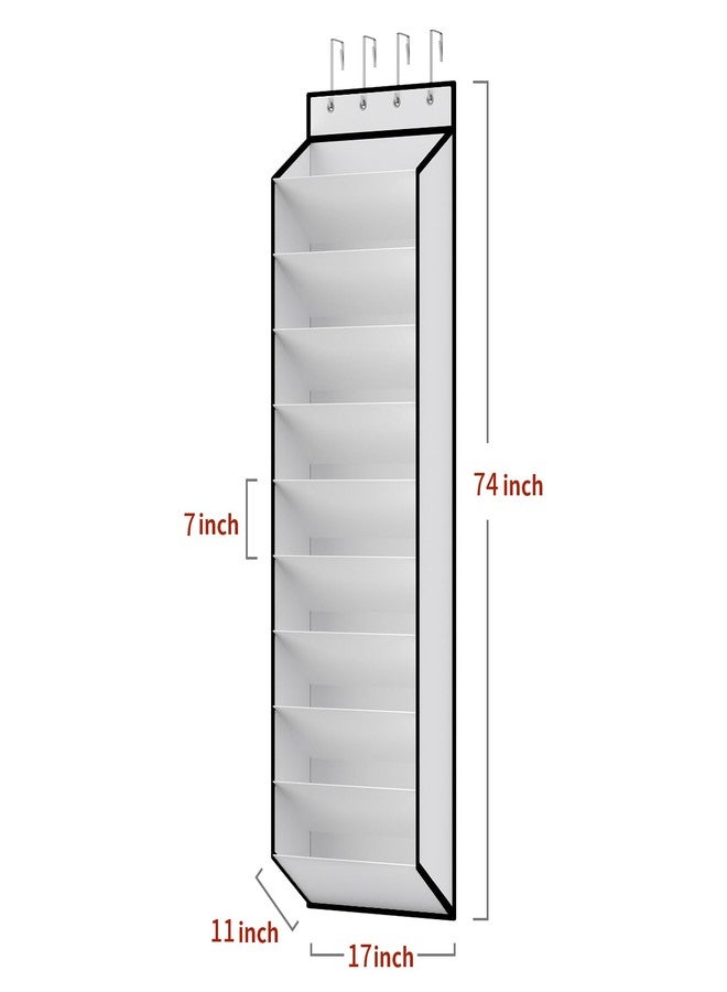 KEEPJOY 10 Tiers White Over Door Shoe Organizer Storage, Hanging Shoe Holder for Door with Large Deep Pockets, Fit 20-30 Pairs Shoe Rack for Sneakers, Boots (White) - Image 3