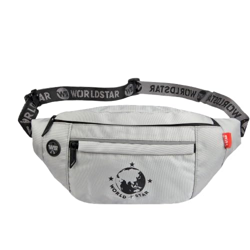 WORLD STAR Waist Bag for Men & Women | Fanny Pack for Men | Trendy Mobile Waist Pouch Pocket Bag for Girls and Boys | Waterproof Hip and Side Bags for Outdoor Hiking Travel (Light Grey) - Image 1