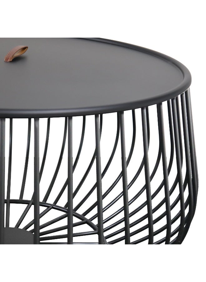 ebb & flow Moden & Elegant Iron Coffee Table For Living Room - Color: Black - Dimensions: 80x80x42 CM - Image 4