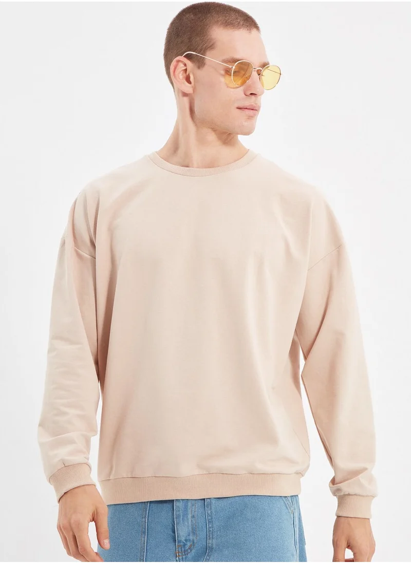 trendyol Back Print Oversize Sweatshirt