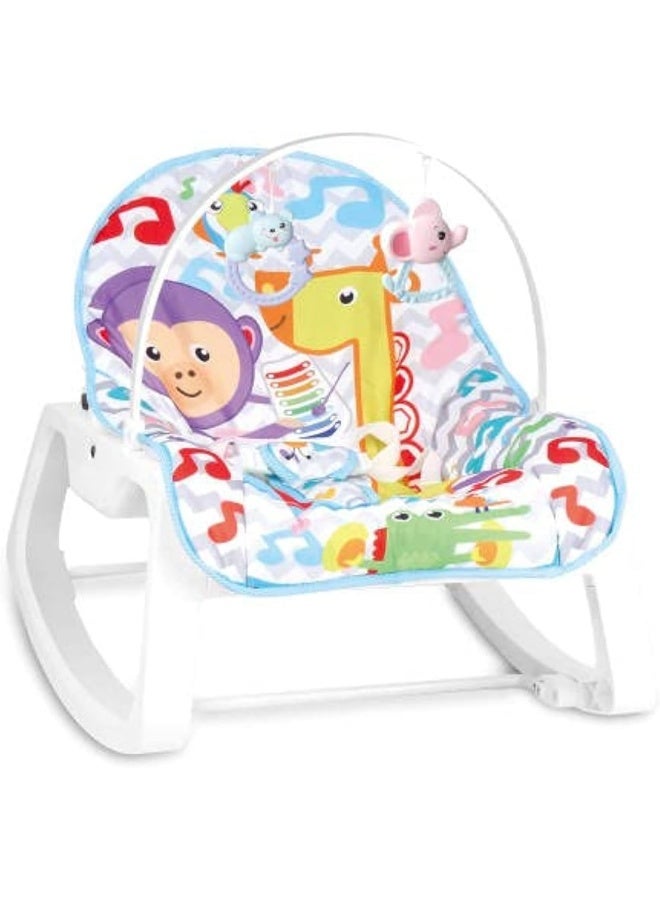 2 in 1 Baby Rocker Electric Musical Bouncer Chair with Soothing Vibrations and Toddler Rocker Seat Infant-to-Toddler Rocker (Jungle)  - Image 1
