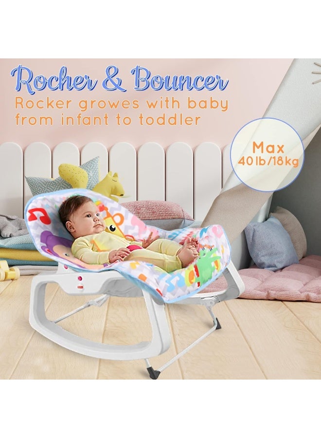 2 in 1 Baby Rocker Electric Musical Bouncer Chair with Soothing Vibrations and Toddler Rocker Seat Infant-to-Toddler Rocker (Jungle)  - Image 2