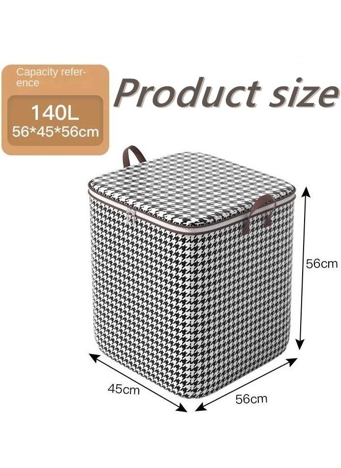 Storage Bag,Houndstooth Storage Bag,Large Capacity Storage Bag,Waterproof Clothing Storage Bin,Storage Bag with Double zip and  reinforced,Portable Storage Bag, Non-woven Fabric Storage Bag,Durable Storage Bag,Clothes Sorting Storage Box,For Home Shelf Organizer
