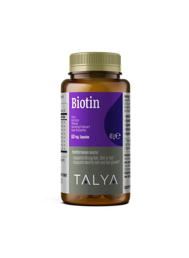 TALYA Biotin with Zinc & Keratin | 2500 mcg, Hair Growth Support Pills for Women & Men | Dietary Supplement for Hair, Skin & Nail | Vegan | Non-GMO | 60 Tablets - Image 1