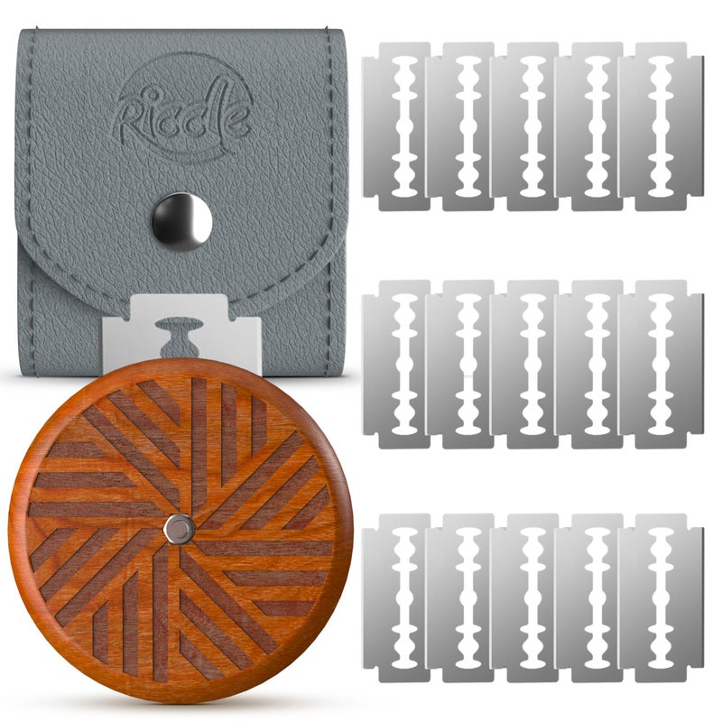 RICCLE UFO Wooden Bread Lame Slashing Tool, Dough Scoring Knife with 15 Razor Blades and Storage Cover (Rose Wood) - Image 1