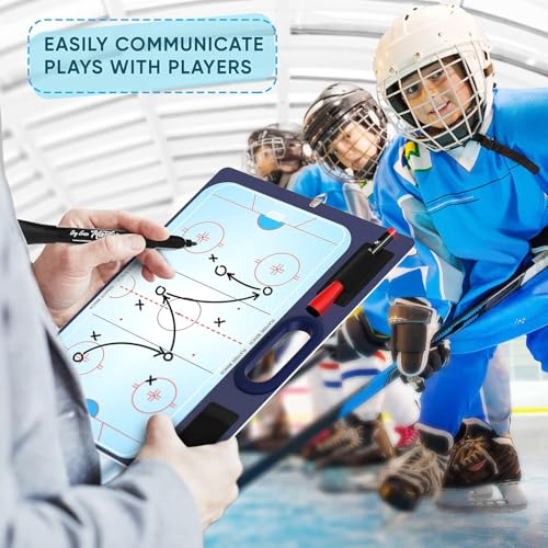 Scribbledo Hockey Dry Erase Board for Coaches 15x10.5 Inch Double Sided Whiteboard Coaching Board Equipment Includes 2 White Board Markers for The Hockey Accessories Making it The Perfect Coach Gifts - Image 4