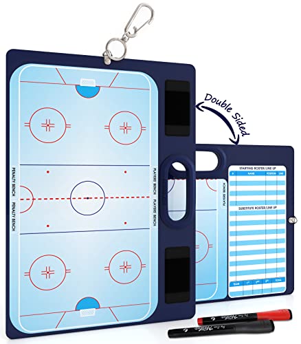 Scribbledo Hockey Dry Erase Board for Coaches 15x10.5 Inch Double Sided Whiteboard Coaching Board Equipment Includes 2 White Board Markers for The Hockey Accessories Making it The Perfect Coach Gifts - Image 1