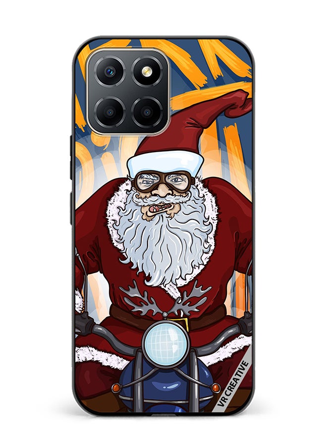 VR CREATIVE Protective Case Cover For Honor X6 Cartoon Christmas Postcard Santa Claus On Motorcycle Design Multicolour - Image 1