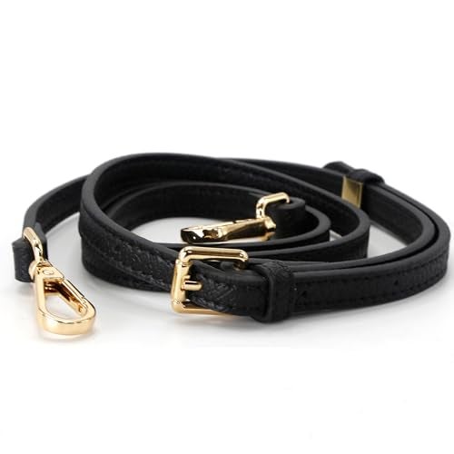 banbeln Mini Bags Leather Shoulder Strap Kit Fit For Adjustable Crossbody Small Bag (black&gold) - Image 4