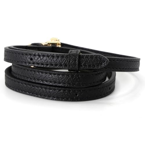 banbeln Mini Bags Leather Shoulder Strap Kit Fit For Adjustable Crossbody Small Bag (black&gold) - Image 5