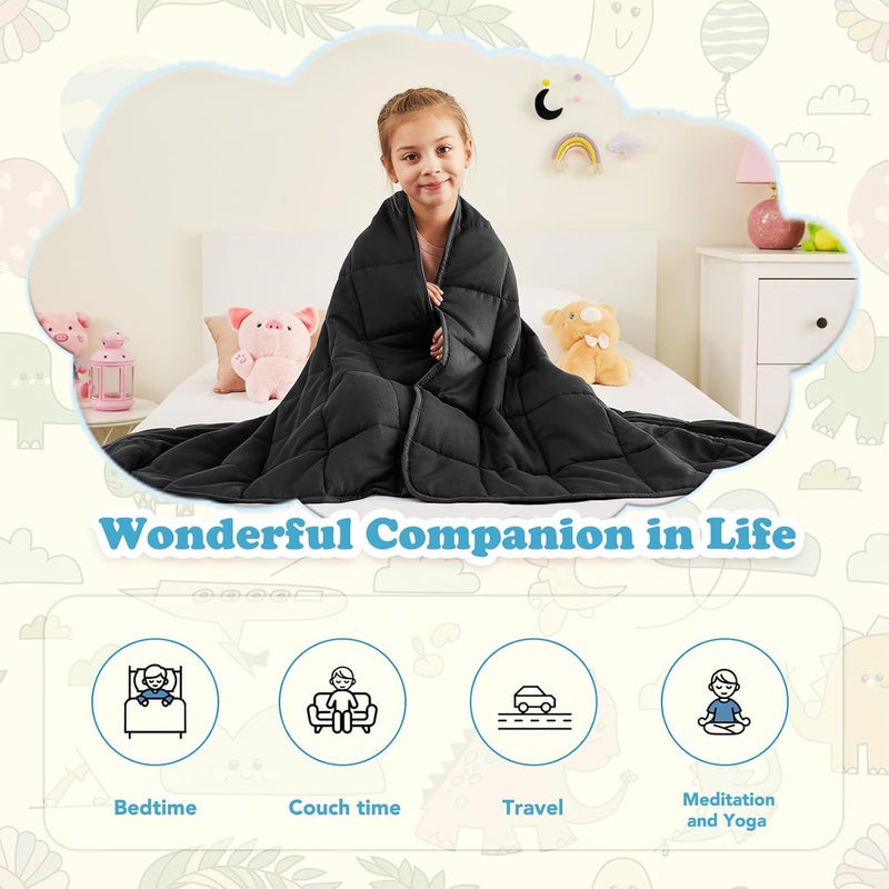 CuteKing Weighted Blanket (10lbs, 40"x 60", Grey) Heavy Blanket for 90-100lbs, Breathable Microfiber Material with Glass Beads All-Season Summer Fall Winter Soft Thick - Image 4