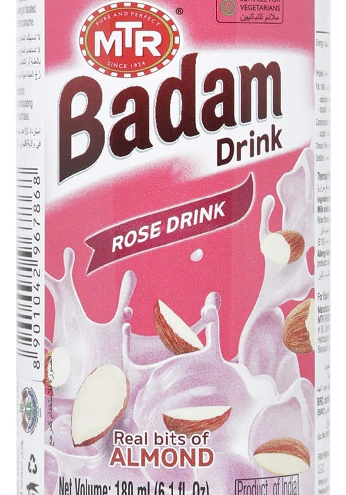 MTR Badam Rose Drink with Real Almonds - 180 ml - Image 1