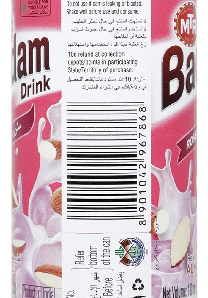 MTR Badam Rose Drink with Real Almonds - 180 ml - Image 4