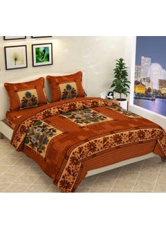 Harbell Home Harbell Home 250 TC Polar Fleece Warm BEDSHEET for Double Bed with 2 Pillow Cover 90x100 Design 5 