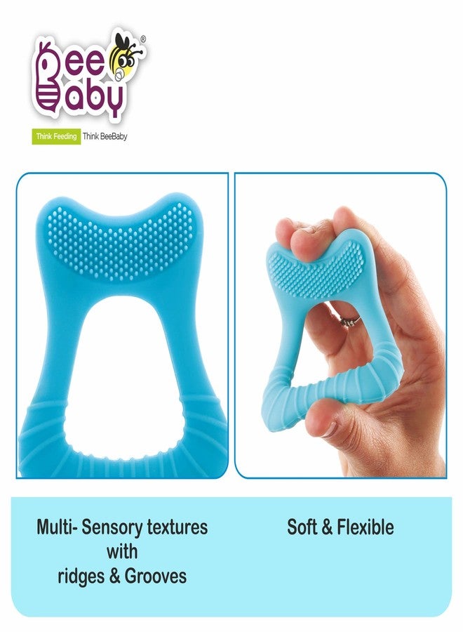 BeeBaby Tooth Shape Soft Silicone Teether for 6 to 12 Months with Carrying Case, BPA Free US FDA Approved Teether for Baby with Textures, Bristles for Soothing Gums. 100% Food Grade BIS Certified. - Image 5
