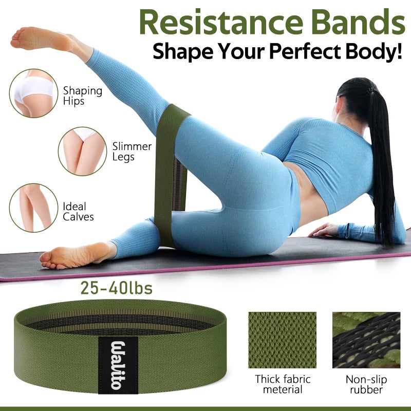 WALITO 7Pcs Barbell Pad Set for Hip Thrust - Squat Pad,Gym Accessories for Women with Bar Bad,Bench Press, with Gym Ankle Straps,Resistance Bands for Working Out,Lifting Strap,Carry Bag - Image 5