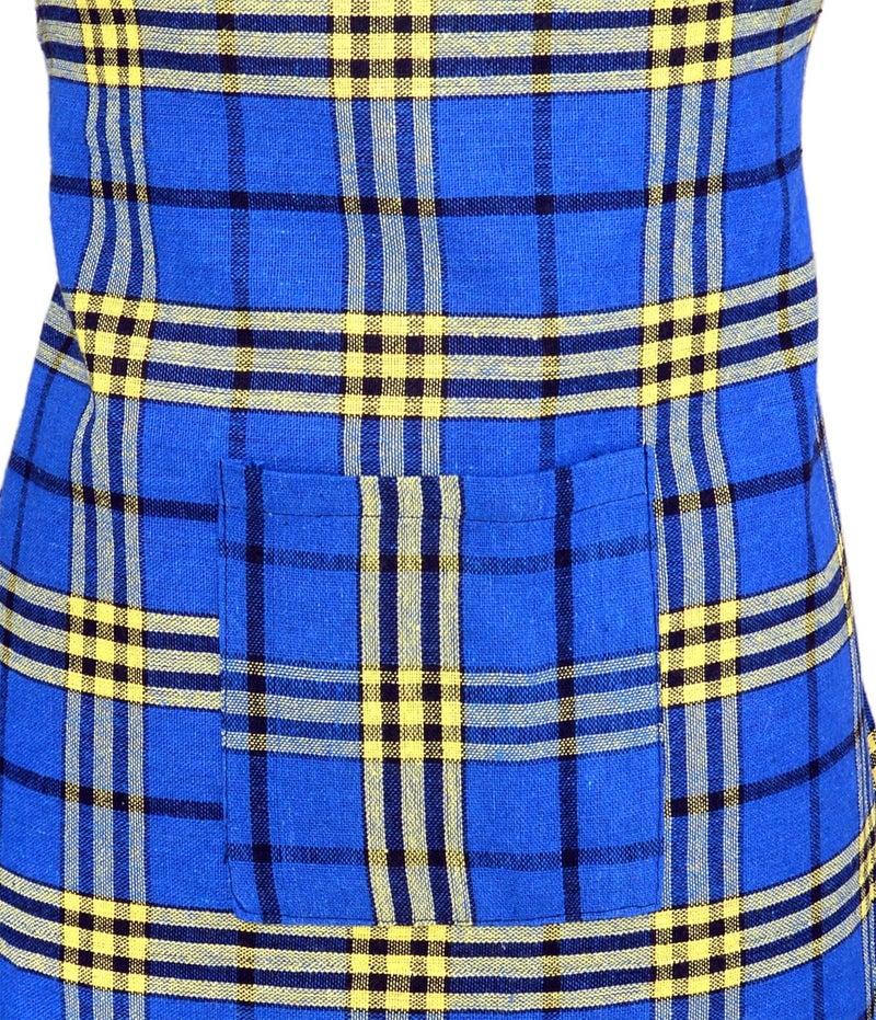 Switchon Polycotton Waterproof Checkered Free Size Multicolor Apron Pack of 2 for Cooking, Gardening, Painting & Art Work | Multipurpose Kitchen for Home, Café, Restaurant & Hotel - Image 3
