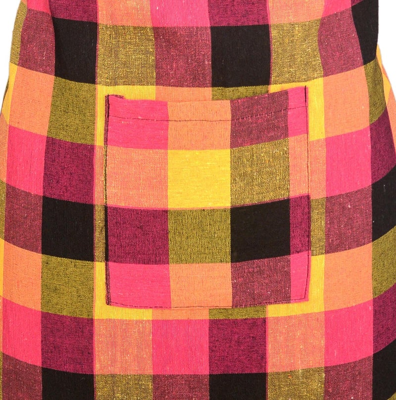Switchon Polycotton Waterproof Checkered Free Size Multicolor Apron Pack of 2 for Cooking, Gardening, Painting & Art Work | Multipurpose Kitchen for Home, Café, Restaurant & Hotel - Image 4