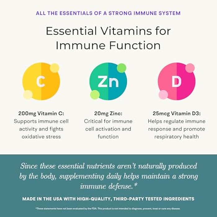 VitaminIQ Immune Support Supplement with Vitamin C and Zinc, Sambucus Elderberry, Vitamin D3, Glutathione, Echinacea Capsules - Natural Immune Booster Herbal Supplements - Vegan, Gluten-Free (60ct) - Image 3