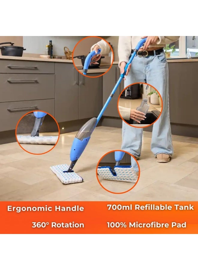 Macromax Fashion Double Spray Mop 360° Swivel Head & 550 ML Refillable Bottle - Image 3