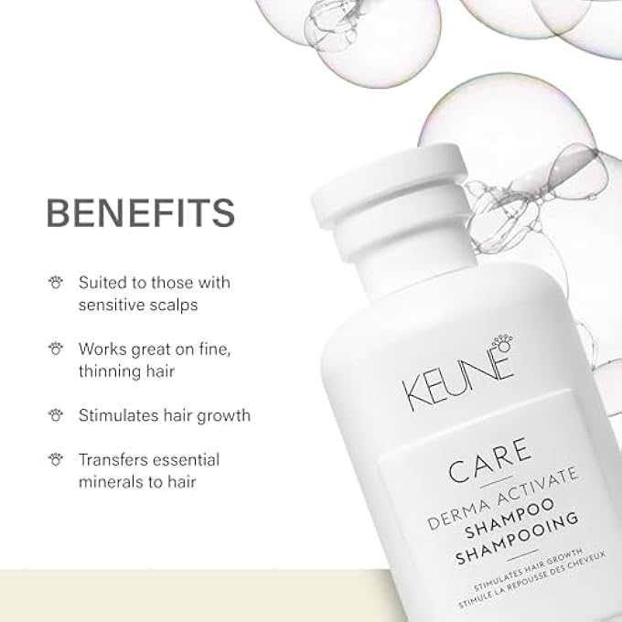 Keune CARE DERMA ACTIVATE SHAMPOO, ANTI-HAIR LOSS & VOLUMIZING CLEANSER FOR THINNING HAIR, 10.1 FL OZ - Image 3
