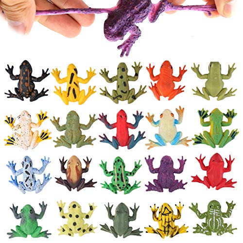 ValeforToy Mini Rubber Frog Sets Super Stretchy TPR Material with Gift Bag Realistic Frog Figure Toys for Boys - Image 1
