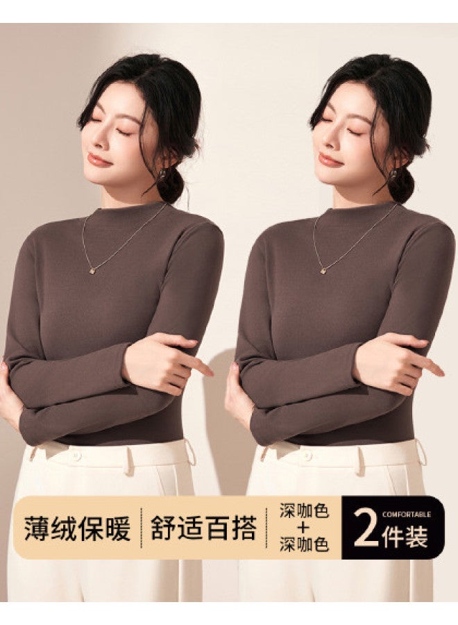 Your Sun Women'S Small Mandarin Collar Base Layer Shirt, High-End Style Can Be Worn Alone, Long Sleeve Warm Autumn Wear, Pullover Comfort - Image 1