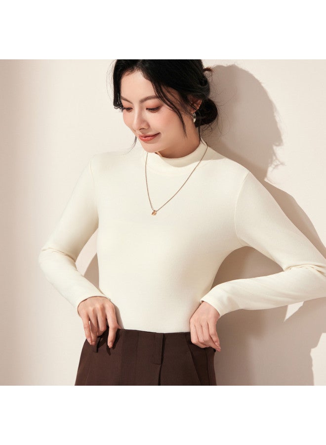 Your Sun Women'S Small Mandarin Collar Base Layer Shirt, High-End Style Can Be Worn Alone, Long Sleeve Warm Autumn Wear, Pullover Comfort - Image 3