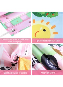 Tatuo Farm Animals Theme Party Decorations, Pink Flowers Floral Barn Backdrop Banner For Grass Children Birthday Party Supplies, Farm Animals Scenic Background Photo Booth Banner, 72.8 X 43.3 Inch  - Image 3