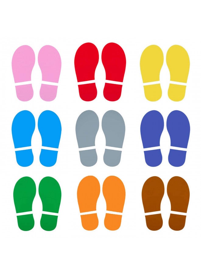MixTeach 45 Pairs 90 Prints Kids Shoes Decals Footprint Stickers Decals Floor Wall Stairs for Class, Dance Studio, Floor Stickers Party Decoration Celebrate St. Patrick's Day (Mix-Color) - Image 1