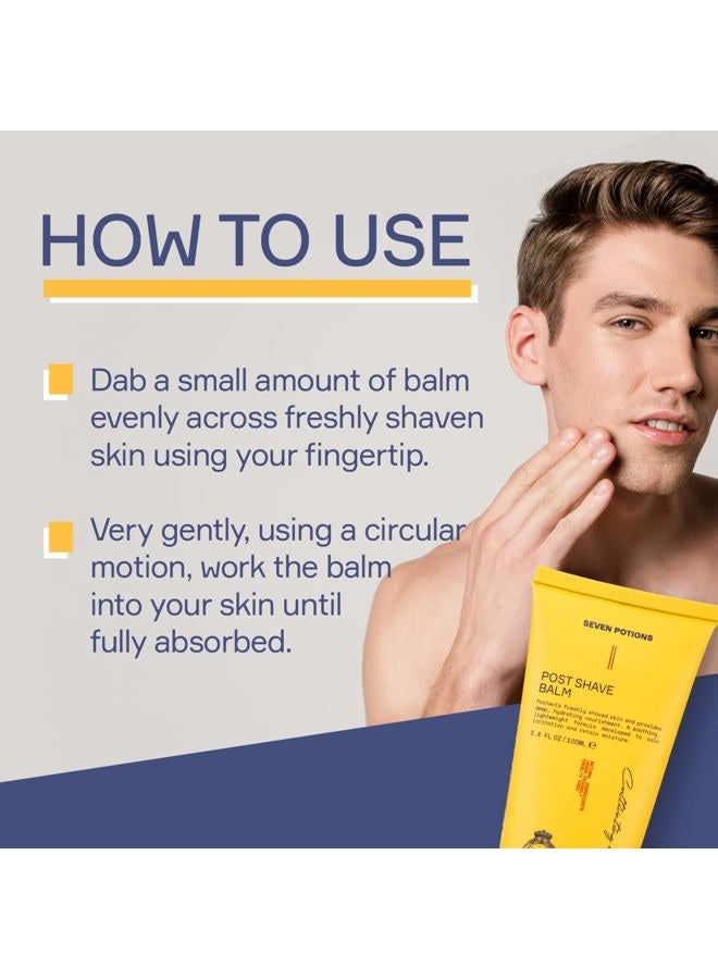 Seven Potions Post Shave Balm for Men – Calms Skin Irritation, Retains Moisture – Soothing, Hydrating, Lightweight Formula – Natural, Vegan, Cruelty-Free Aftershave Lotion (3.4 FL OZ) - Image 4