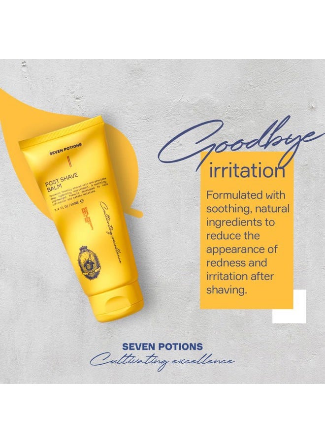 Seven Potions Post Shave Balm for Men – Calms Skin Irritation, Retains Moisture – Soothing, Hydrating, Lightweight Formula – Natural, Vegan, Cruelty-Free Aftershave Lotion (3.4 FL OZ) - Image 2