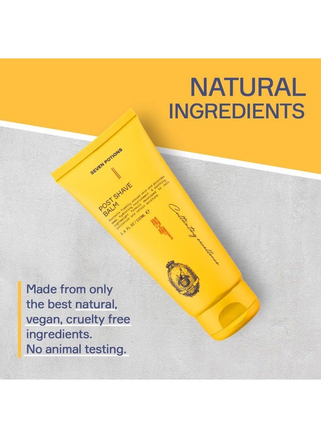 Seven Potions Post Shave Balm for Men – Calms Skin Irritation, Retains Moisture – Soothing, Hydrating, Lightweight Formula – Natural, Vegan, Cruelty-Free Aftershave Lotion (3.4 FL OZ) - Image 3