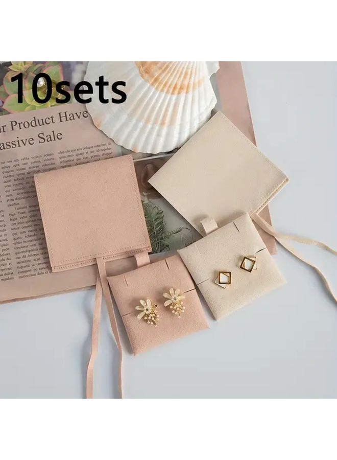 Light Pink 10 Sets Ultra Fiber Jewelry Display Packaging For Rings Necklaces Pendants - Image 1