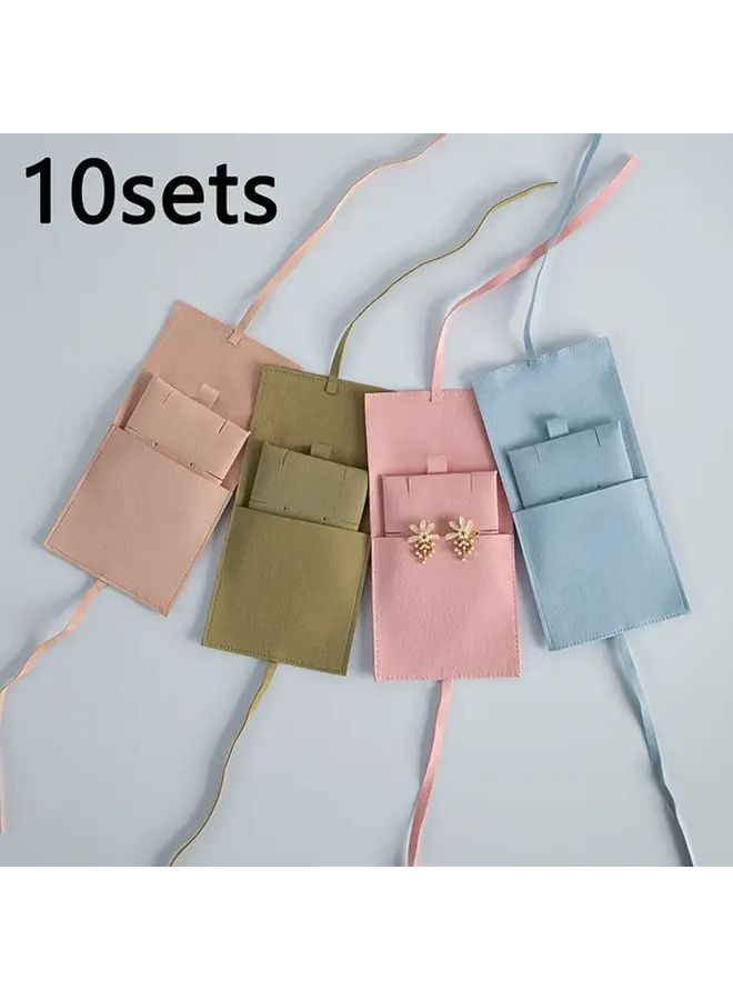Light Pink 10 Sets Ultra Fiber Jewelry Display Packaging For Rings Necklaces Pendants - Image 4