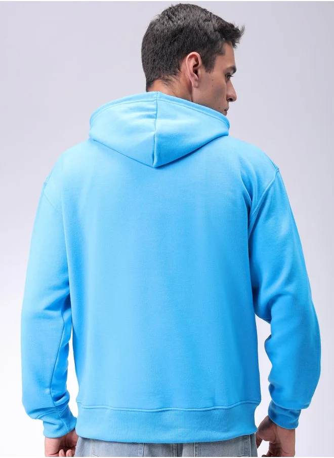 شركة المرآب الهندية Men Oversized Solid Overhead Hooded Sweatshirt