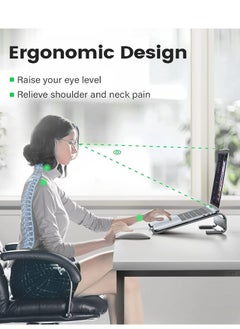 Generic Laptop Stand for Desk, Computer Stand Ventilation Cooling for Mac Book Pro Air, Compatible with 10-16 inch Mac/DELL/HP/Notebook, Work from Home Metal Holder  - Image 2