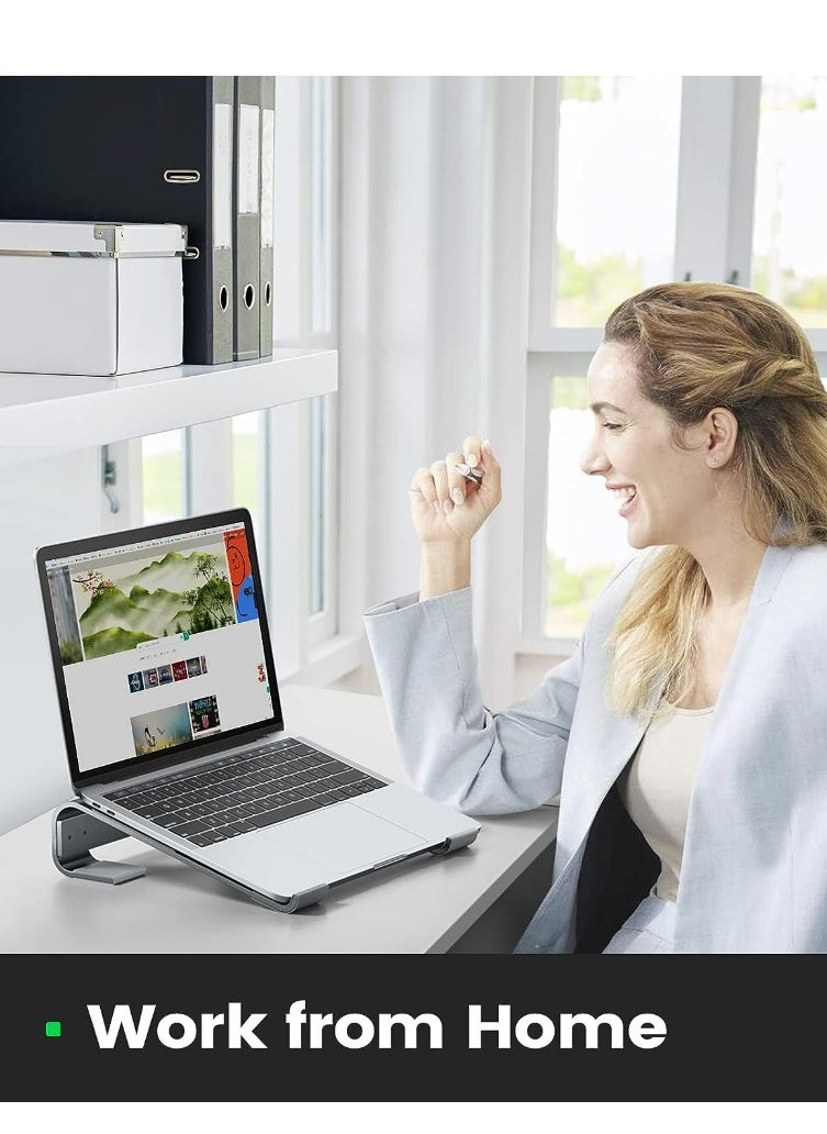 حامل كمبيوتر محمول للمكتب، حامل كمبيوتر مزود بتهوية وتبريد لجهاز Mac Book Pro Air، متوافق مع أجهزة Mac/DELL/HP/Notebook مقاس 10-16 بوصة، حامل معدني للعمل من المنزل