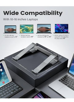 Generic Laptop Stand for Desk, Computer Stand Ventilation Cooling for Mac Book Pro Air, Compatible with 10-16 inch Mac/DELL/HP/Notebook, Work from Home Metal Holder  - Image 4