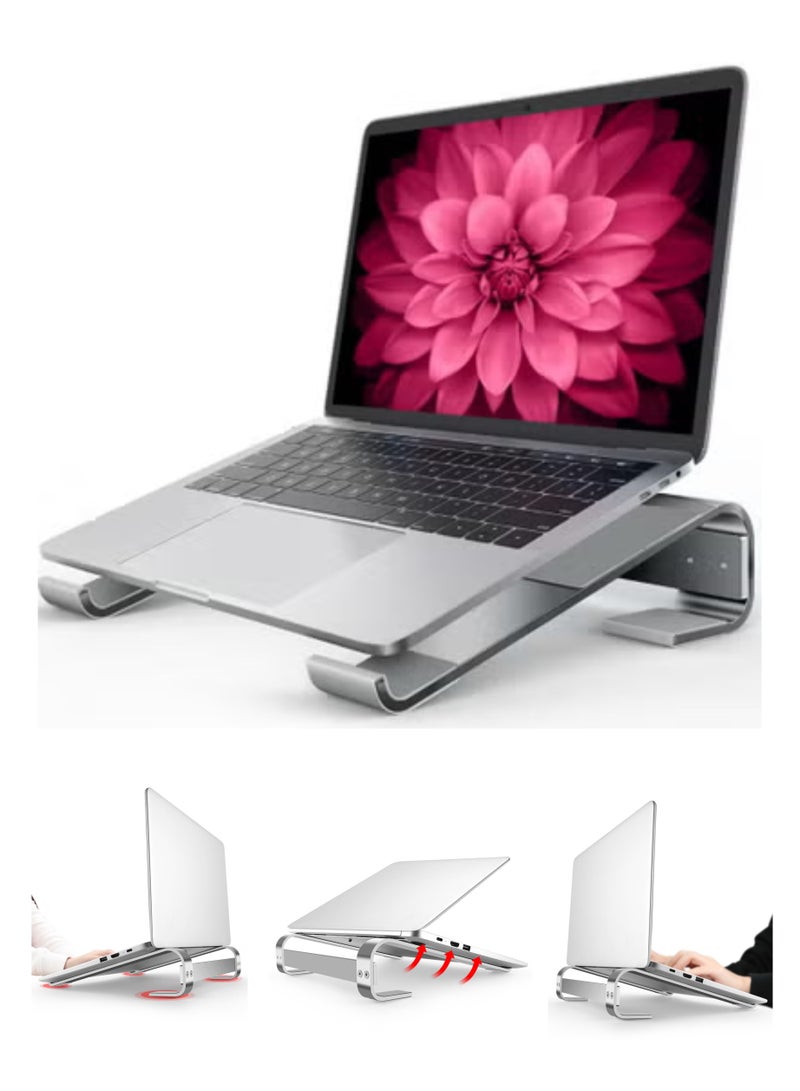 Laptop Stand for Desk, Computer Stand Ventilation Cooling for Mac Book Pro Air, Compatible with 10-16 inch Mac/DELL/HP/Notebook, Work from Home Metal Holder - Image 1