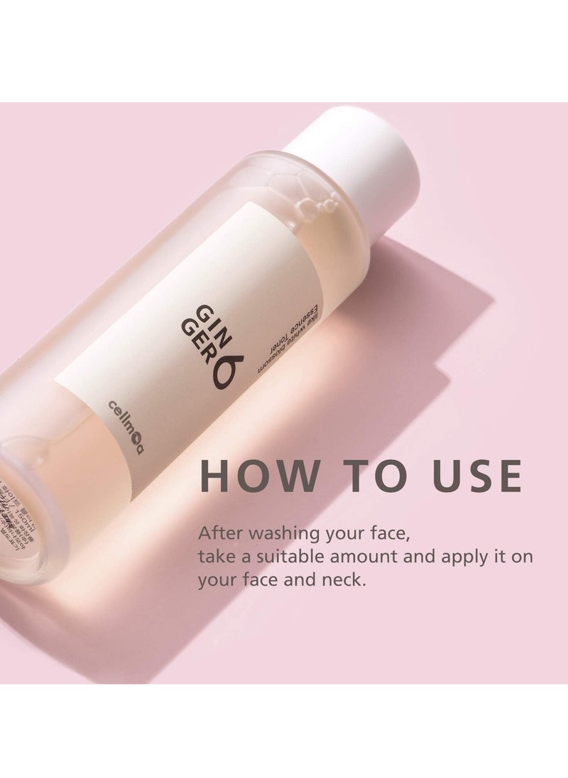 GINGER6 Anti-Aging and Hydrating Facial Essence Toner with Peptides Hyaluronic Acid and Ginger Extract, First-Step Booster, Natural Ingredients GINGER6 Like White Blossom Essence Toner 150ml (5.07 fl.oz.)  - Image 5