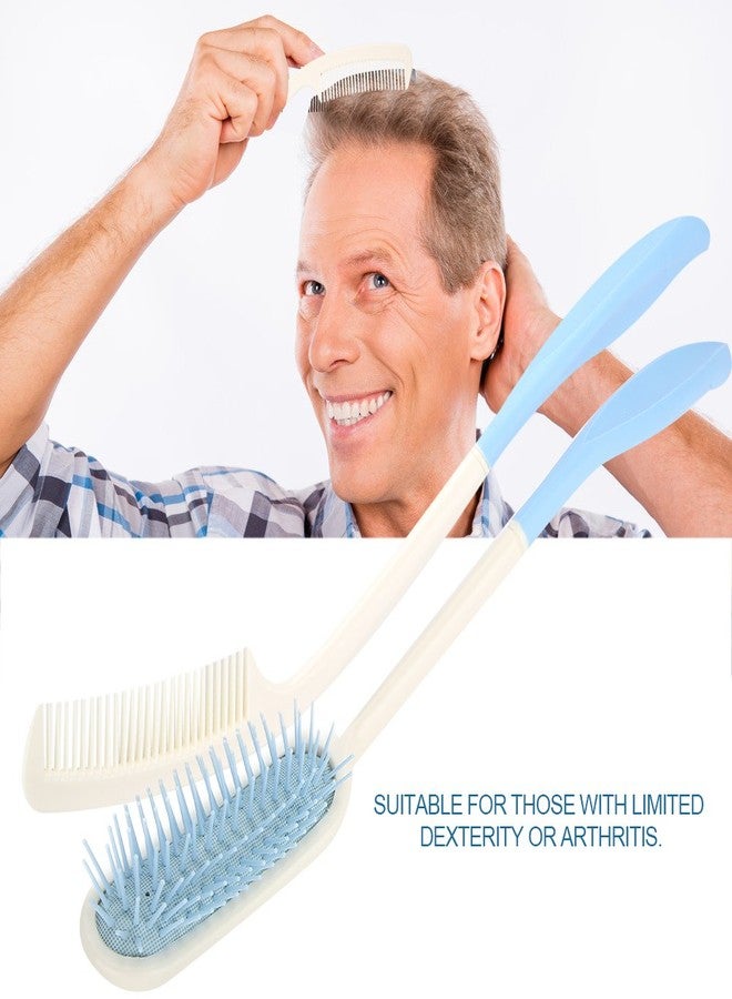 Uxsiya Long Handle Comb or Long Handle Hair Brush Anti slip Ergonomic with Long Handle for Adults, Children, the Elderly and Inconvenient Upper Activities(Long Handle Comb) - Image 5