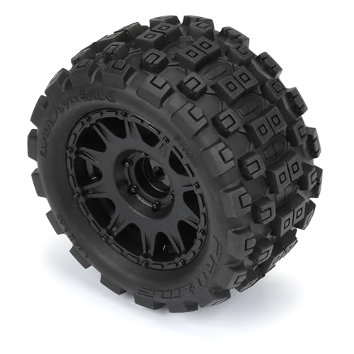 Pro-line Racing Badlands MX 1.85" All-Terrain Truck Tires 4 Mounted on Raid Black 12mm Hex Wheels for Granite GROM 4x4 Front or Rear PRO1024110 - Image 3