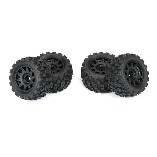 Pro-line Racing Badlands MX 1.85" All-Terrain Truck Tires 4 Mounted on Raid Black 12mm Hex Wheels for Granite GROM 4x4 Front or Rear PRO1024110 - Image 4