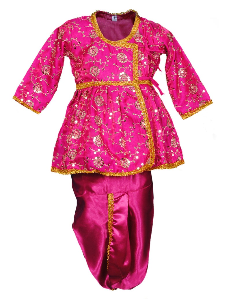 Pakhi Feather Little Krishna Themed Krishna Costume Set With Accessories (9 - 12 Months, Magenta), Pink - Image 2