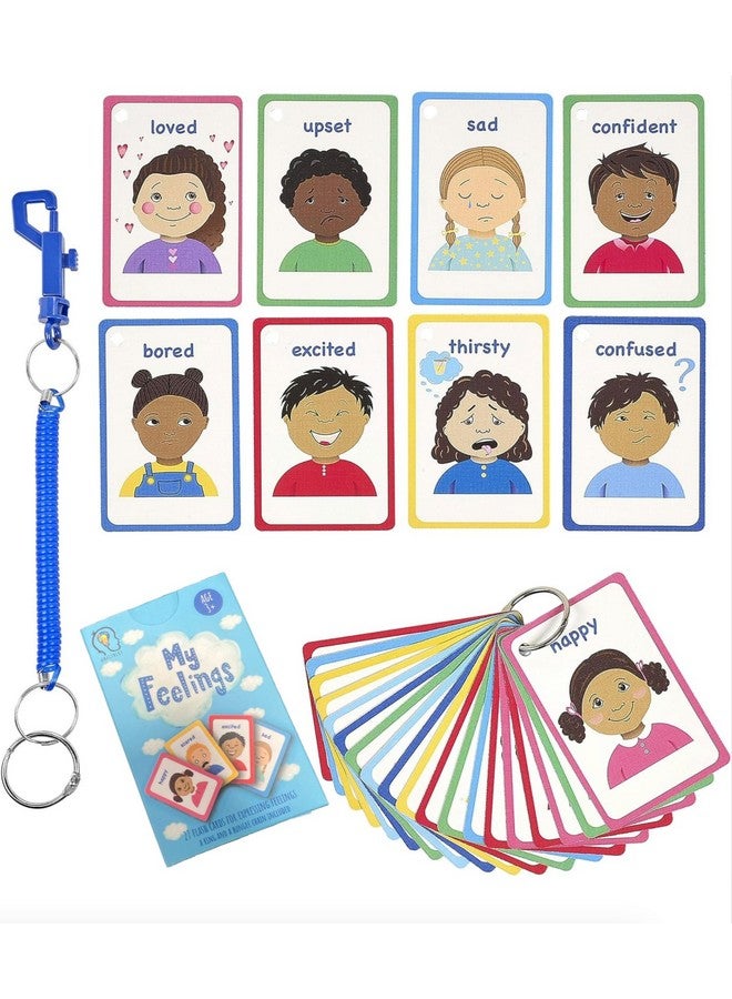 Amonev My Feelings Cards and Emotions Flash Cards for Special Needs, Autism as Cue Cards, Aiding with Empathy and Social Skills, Also a Great Tool for SENCO  - Image 1